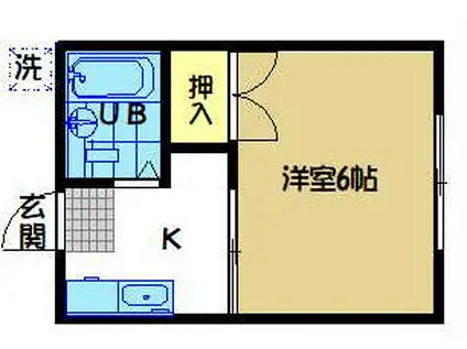 シティハイム田中(1K/1階)の間取り写真