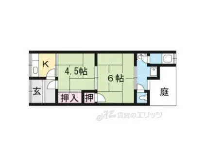 松園荘(2K/2階)の間取り写真