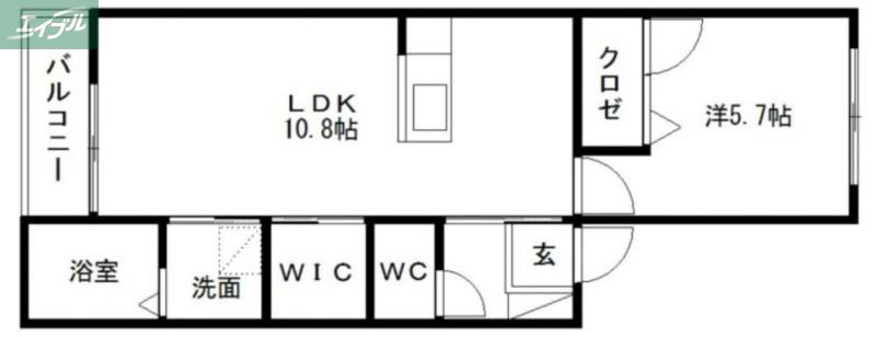 豊成Yハウス(1LDK/1階)の間取り写真
