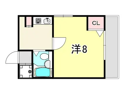 サンプラザ三宮(ワンルーム/8階)の間取り写真
