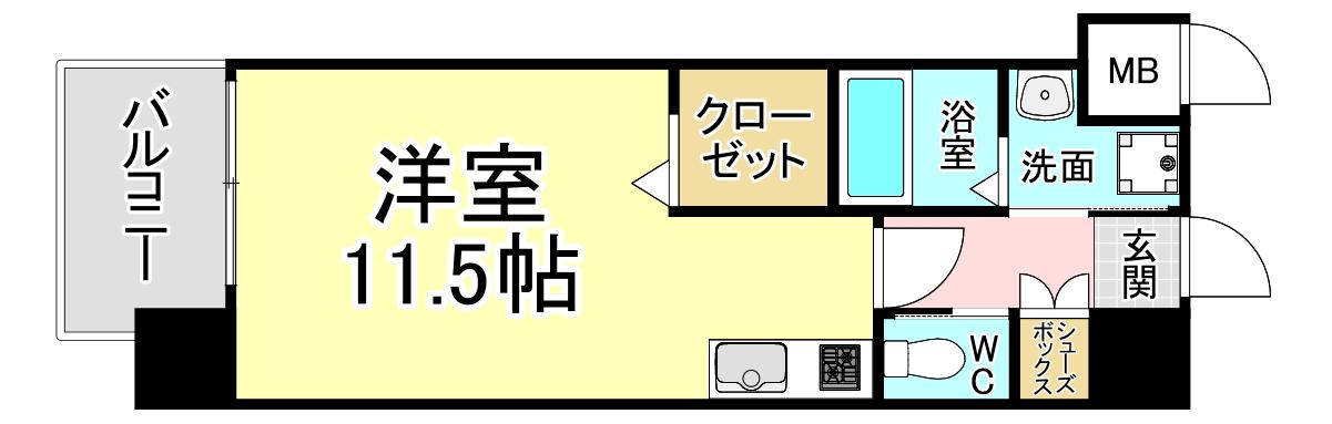 LEGEND高見(ワンルーム/2階)の間取り写真