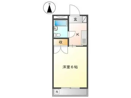 カーサ武蔵(1K/1階)の間取り写真