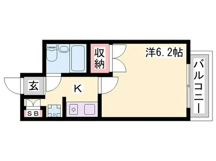 レジデンス長田(1K/4階)の間取り写真