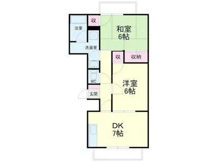 ライトアップ萩丘1番館(2DK/3階)の間取り写真