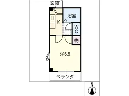 マイネハヤト(1K/2階)の間取り写真