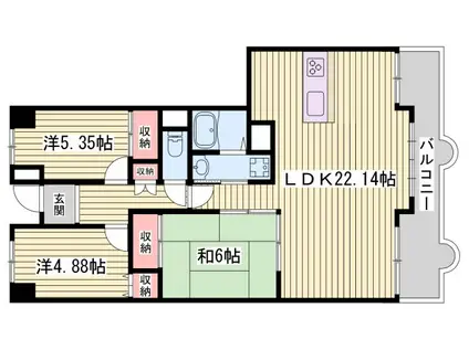 シャトー ブランシェ(3LDK/3階)の間取り写真