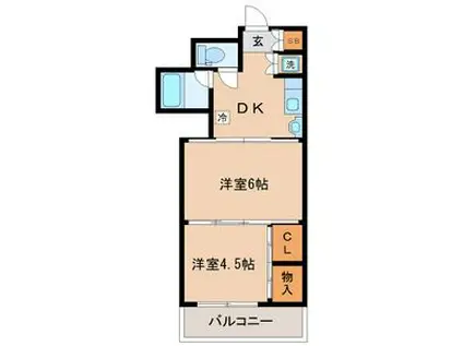 ロイヤルコート安田(2DK/1階)の間取り写真