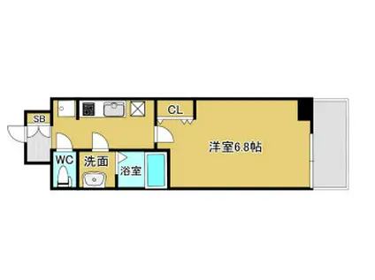 プレサンスOSAKA西中島リエゾン(1K/7階)の間取り写真