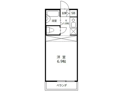 豊島園ファミリーマンション(1K/4階)の間取り写真