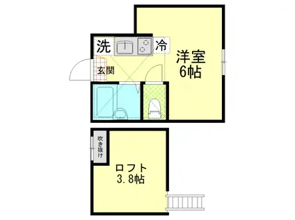 パークコート羽田(ワンルーム/1階)の間取り写真