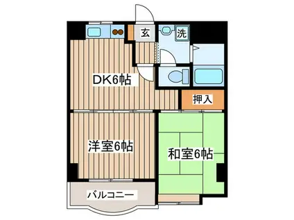 マキシムIK6(2DK/1階)の間取り写真