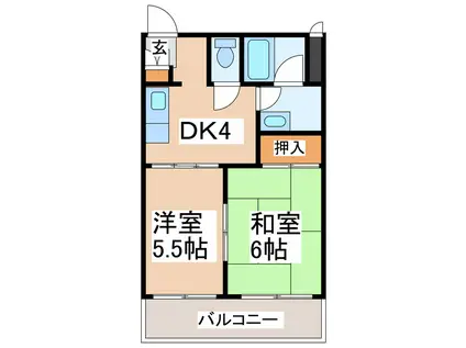 エ・クロール堀川(2DK/3階)の間取り写真