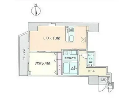 ケイブユシマ(1LDK/6階)の間取り写真