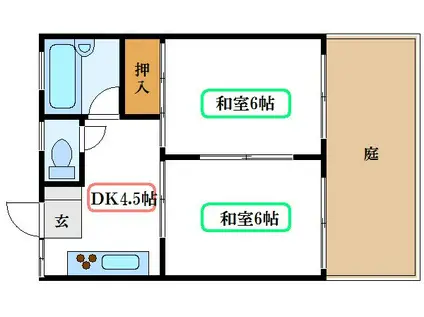 ダイニチビル篠崎(2K/1階)の間取り写真