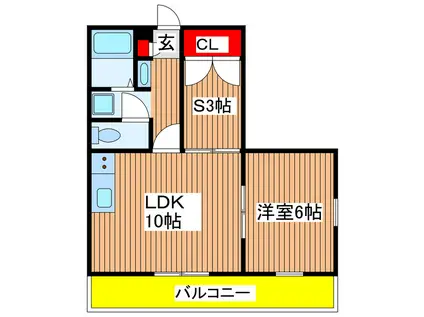 LILY GARDENS 東部台(1SLDK/3階)の間取り写真