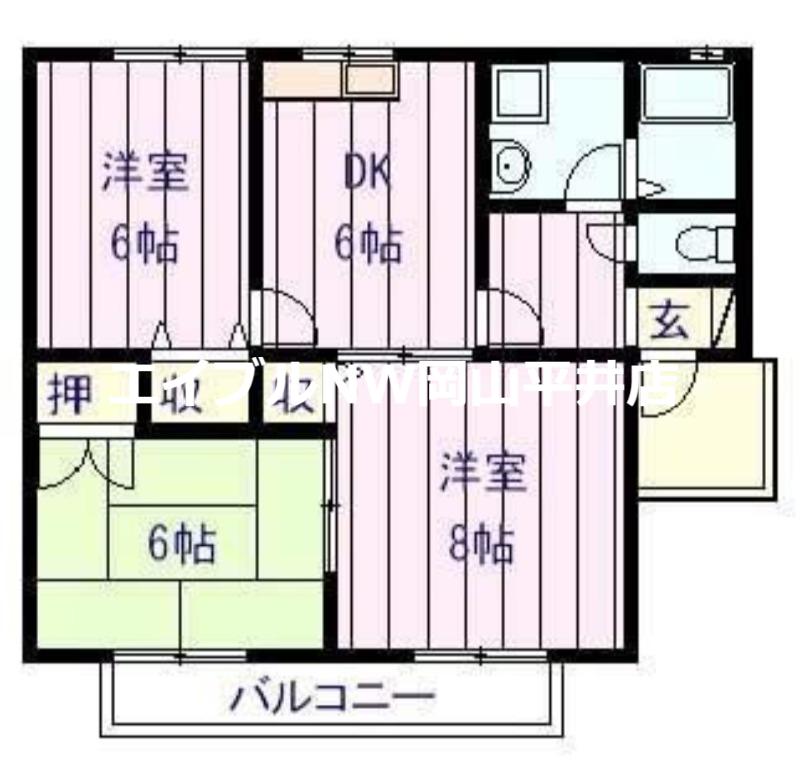 メゾンアスカ2(3DK/2階)の間取り写真