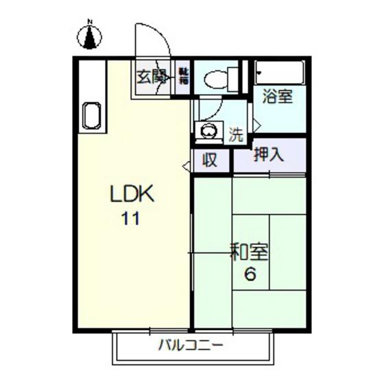コーポサンロード(1LDK/2階)の間取り写真