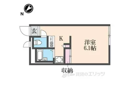 レオパレス茶園場(1K/2階)の間取り写真