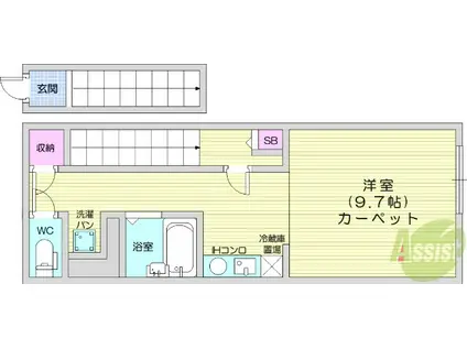 ジュネス(1K/2階)の間取り写真