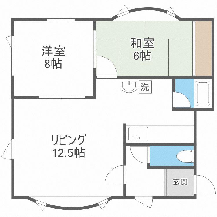 ロイヤルハイツHI(2LDK/1階)の間取り写真