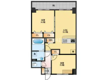 ルーカス長崎諫早I(2LDK/2階)の間取り写真