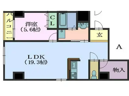 VERITE覚王山(1SLDK/4階)の間取り写真