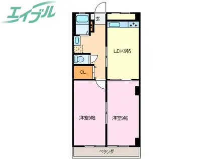 コーポ飛鳥(2LDK/1階)の間取り写真