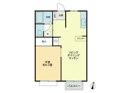 フォブールホロニック B棟(1LDK/1階)の間取り写真