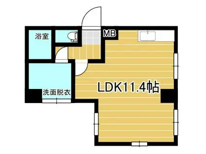 メゾン ド ブランシュ 南林寺(ワンルーム/1階)の間取り写真