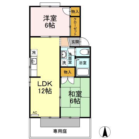 フレンドリー91D棟(2LDK/1階)の間取り写真