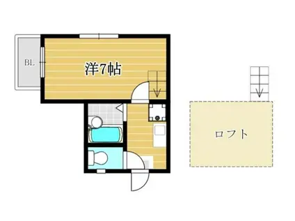 グランディール西公園(1K/2階)の間取り写真