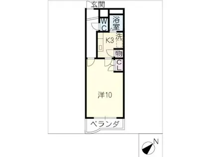 ステューディオ・細野(1K/2階)の間取り写真