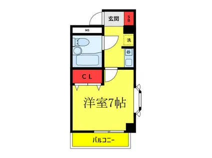西片ハイツ(1K/2階)の間取り写真