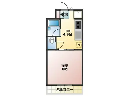 マンションフローラ(1DK/2階)の間取り写真