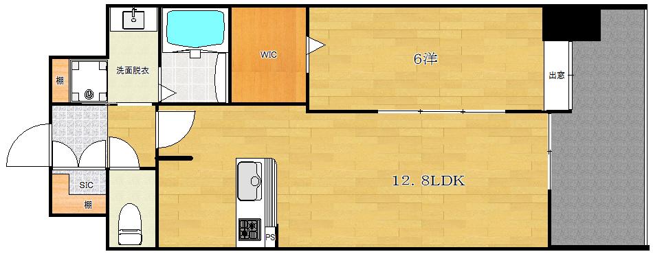 プラシード(1LDK/3階)の間取り写真