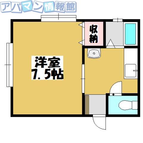 コーポA&B(1K/2階)の間取り写真