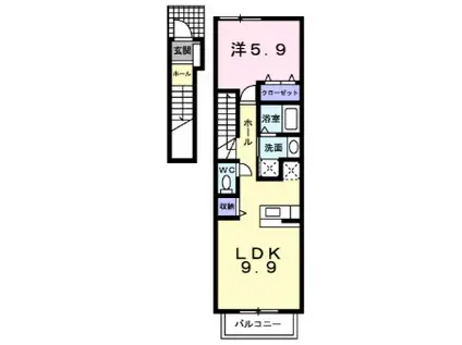 パークハイグランドV(1LDK/2階)の間取り写真