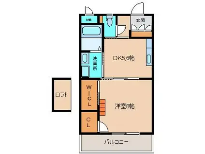 ラフォルテ野中(1DK/3階)の間取り写真