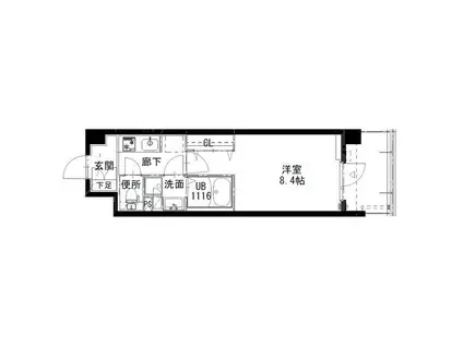 アルティザ姫路(1K/9階)の間取り写真