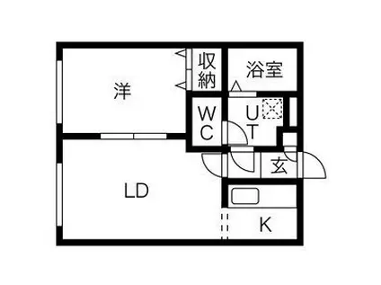 シティハイム南6条(1LDK/3階)の間取り写真