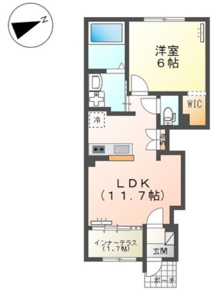 ディオ ポルテ(1LDK/1階)の間取り写真