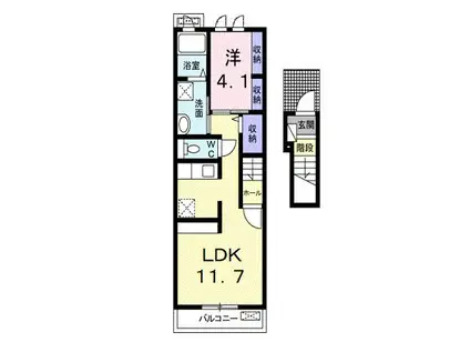 ハマユウ 石神沢 I(1LDK/2階)の間取り写真