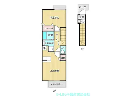 ピュア・コート(1LDK/2階)の間取り写真