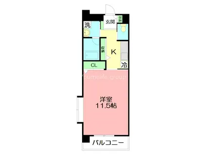 ファミールイケダ(1K/6階)の間取り写真