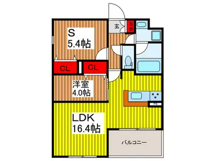 フィルージュ浦和常盤(1SLDK/2階)の間取り写真