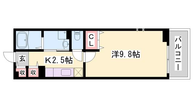 サン クレメントA棟(1K/1階)の間取り写真