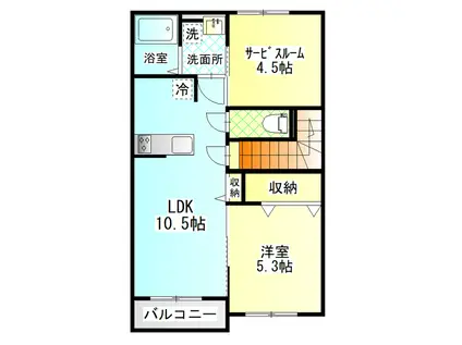 VILLA KAKIHI 宮ノ上(1SLDK/2階)の間取り写真