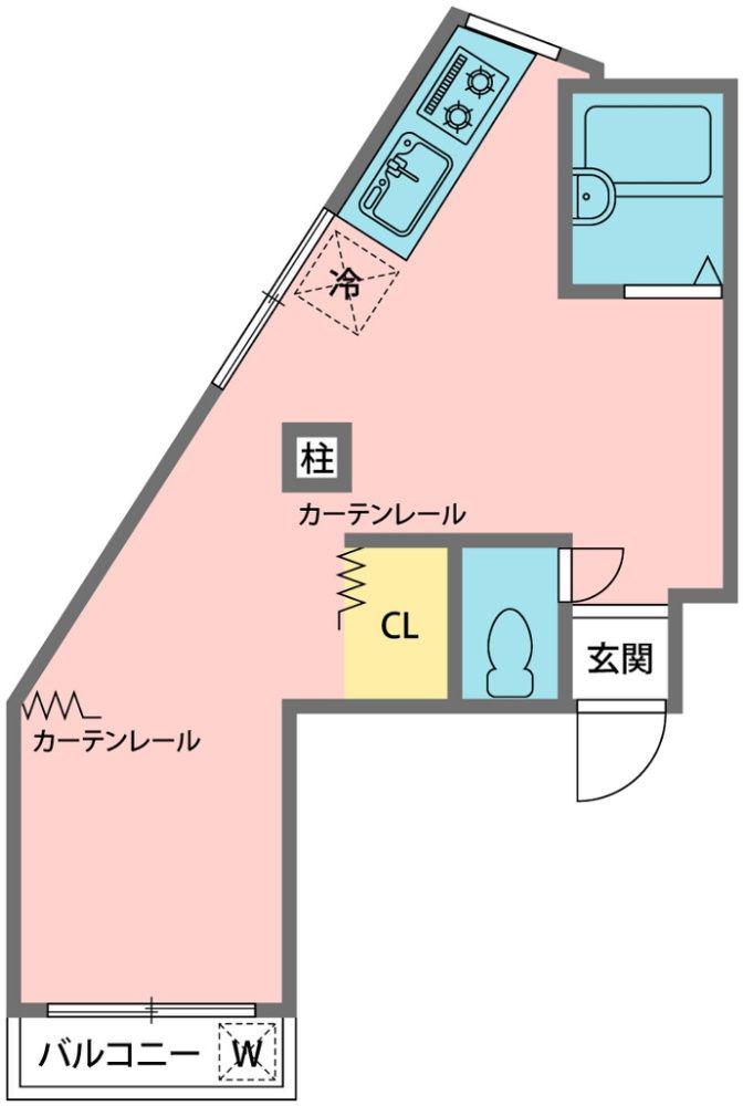 コーポラス阿波(ワンルーム/1階)の間取り写真