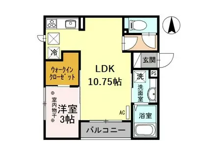 アラータ敦賀(1LDK/1階)の間取り写真