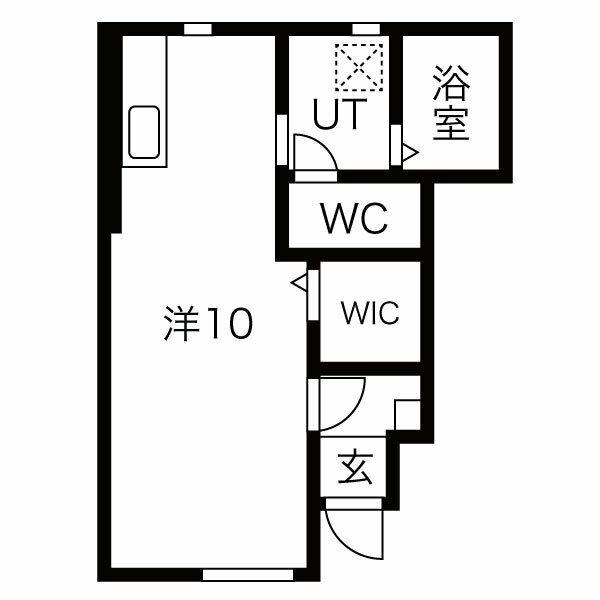 MONCIEL(ワンルーム/1階)の間取り写真